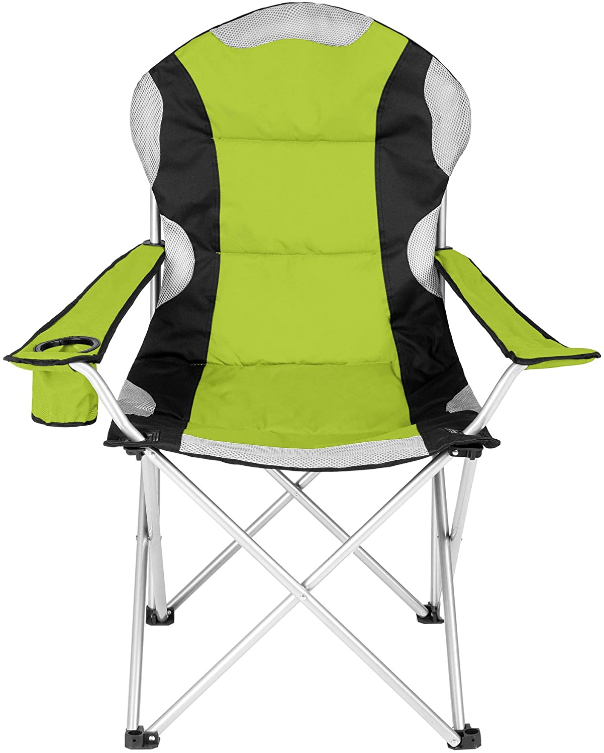 Poltrona da campeggio imbottita con chiusura ad ombrello "Camping" in acciaio per mare e Balcone