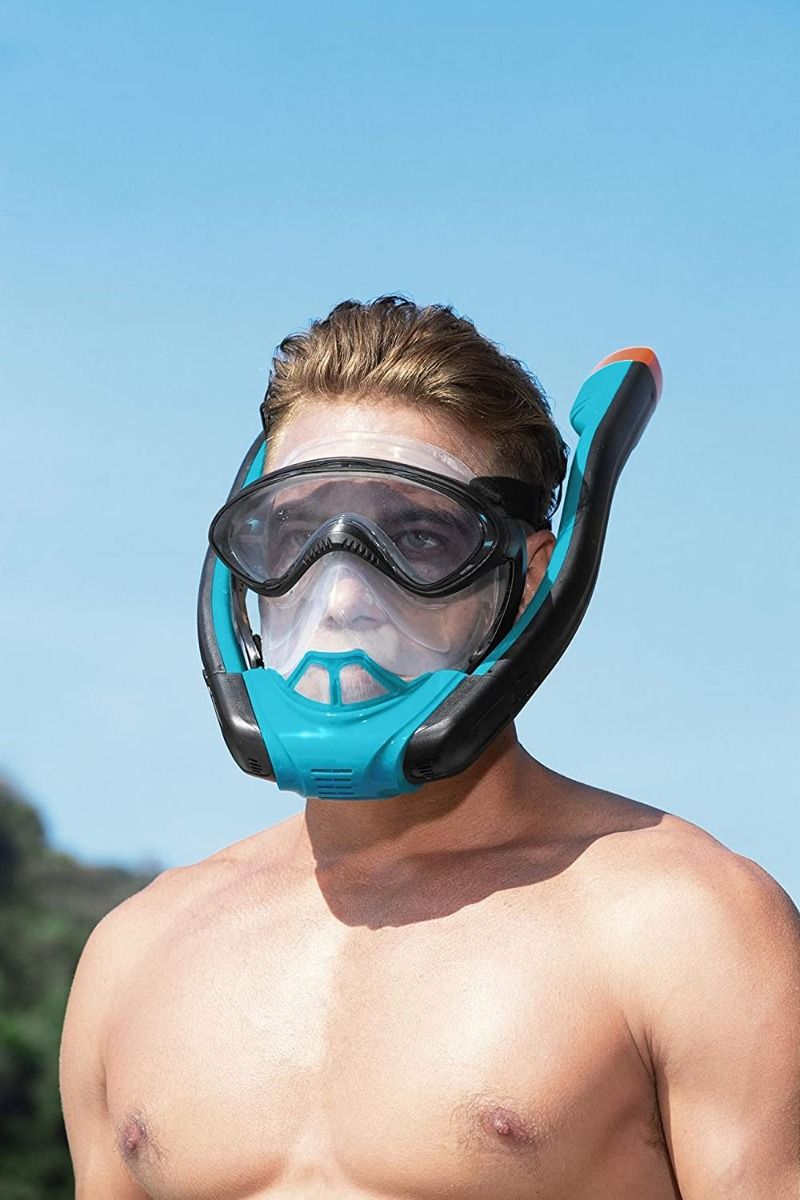 Maschera con boccaglio hydro-pro flowtech per immersioni e snorkeling da adulti
