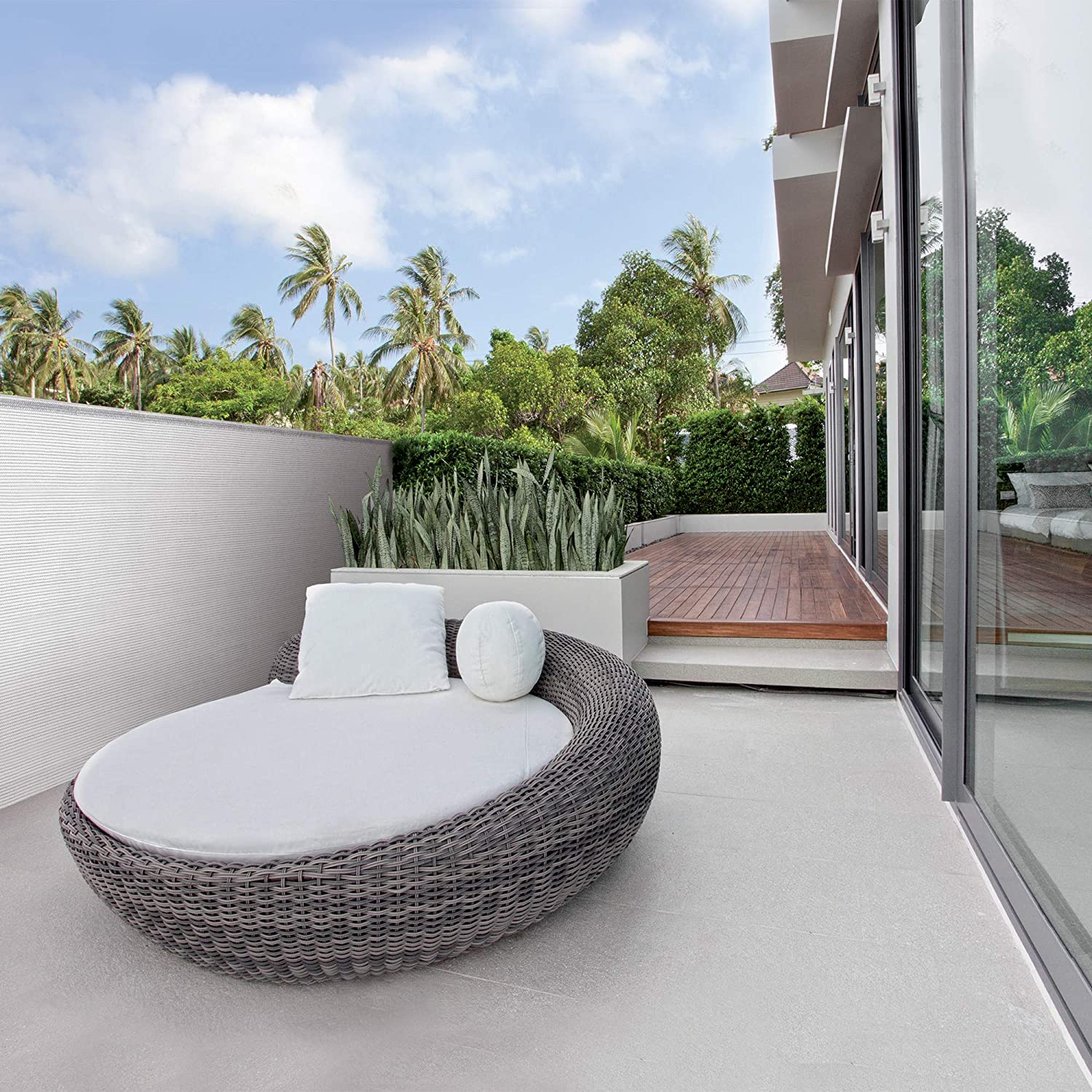 Rete ombreggiante per recinzioni e coperture telo in tessuto Bianco coprente al 90%