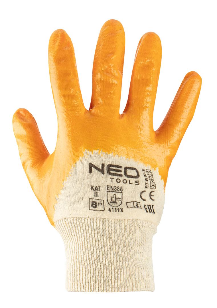 Guanto da lavoro in tessuto jersey di cotone impregnato in NBR Leggero polsino elastico