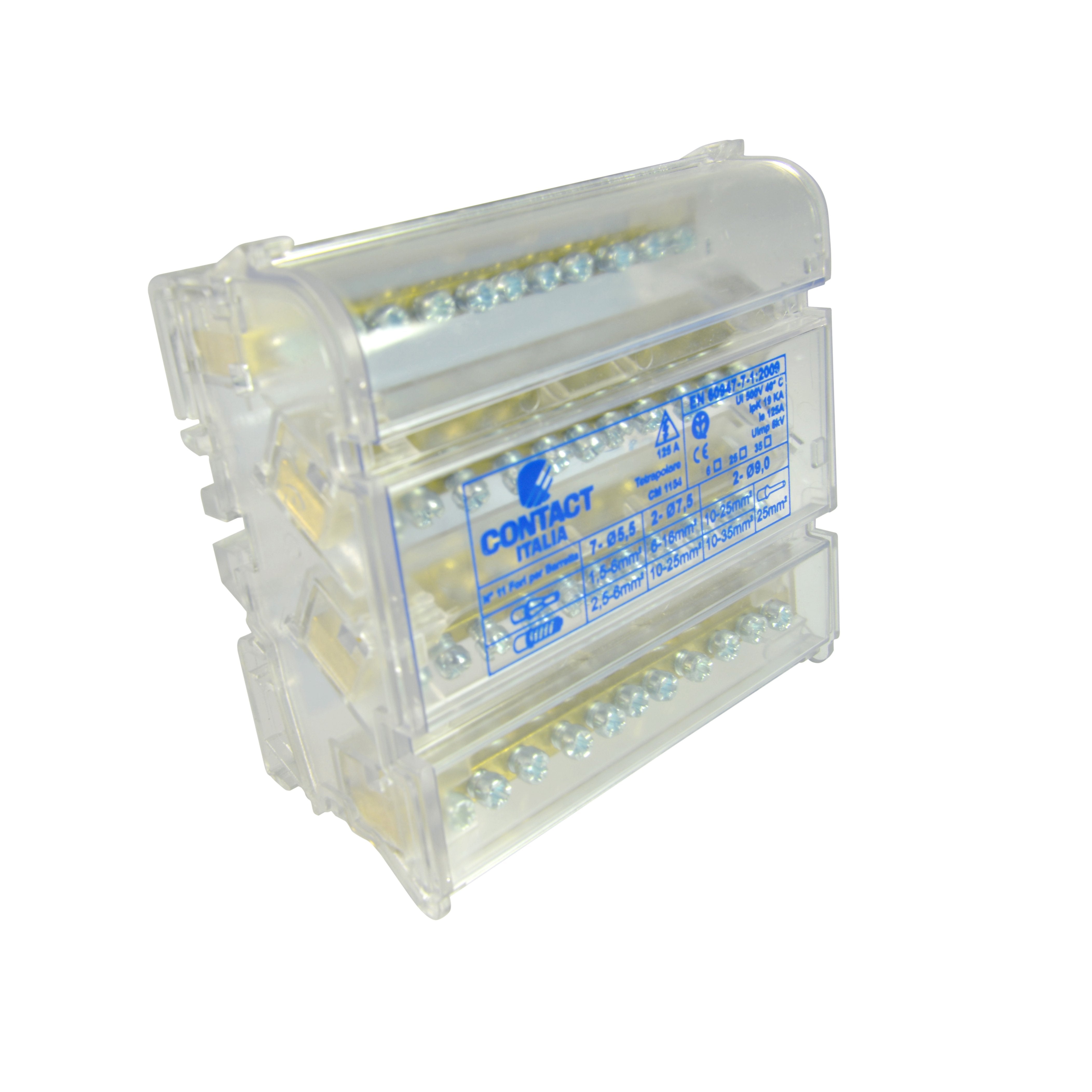 Morsettiere di distribuzione bipolari/tetrapolari, per collegamento cavi elettrici