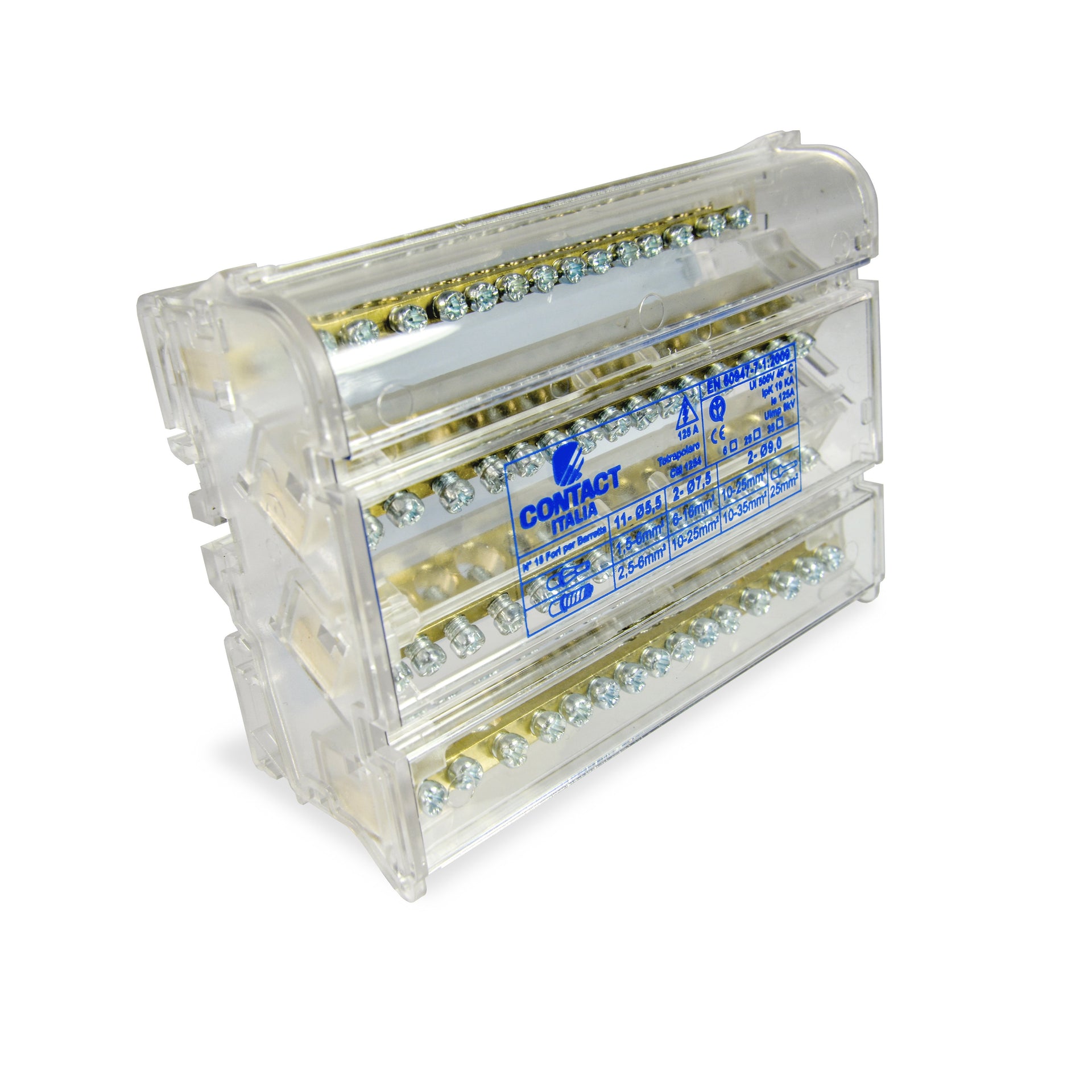 Scatola Di Distribuzione Elettrica 4 Livelli - Per Guida DIN, 100A, Ottone, 100x90x50 Mm - Foto 7