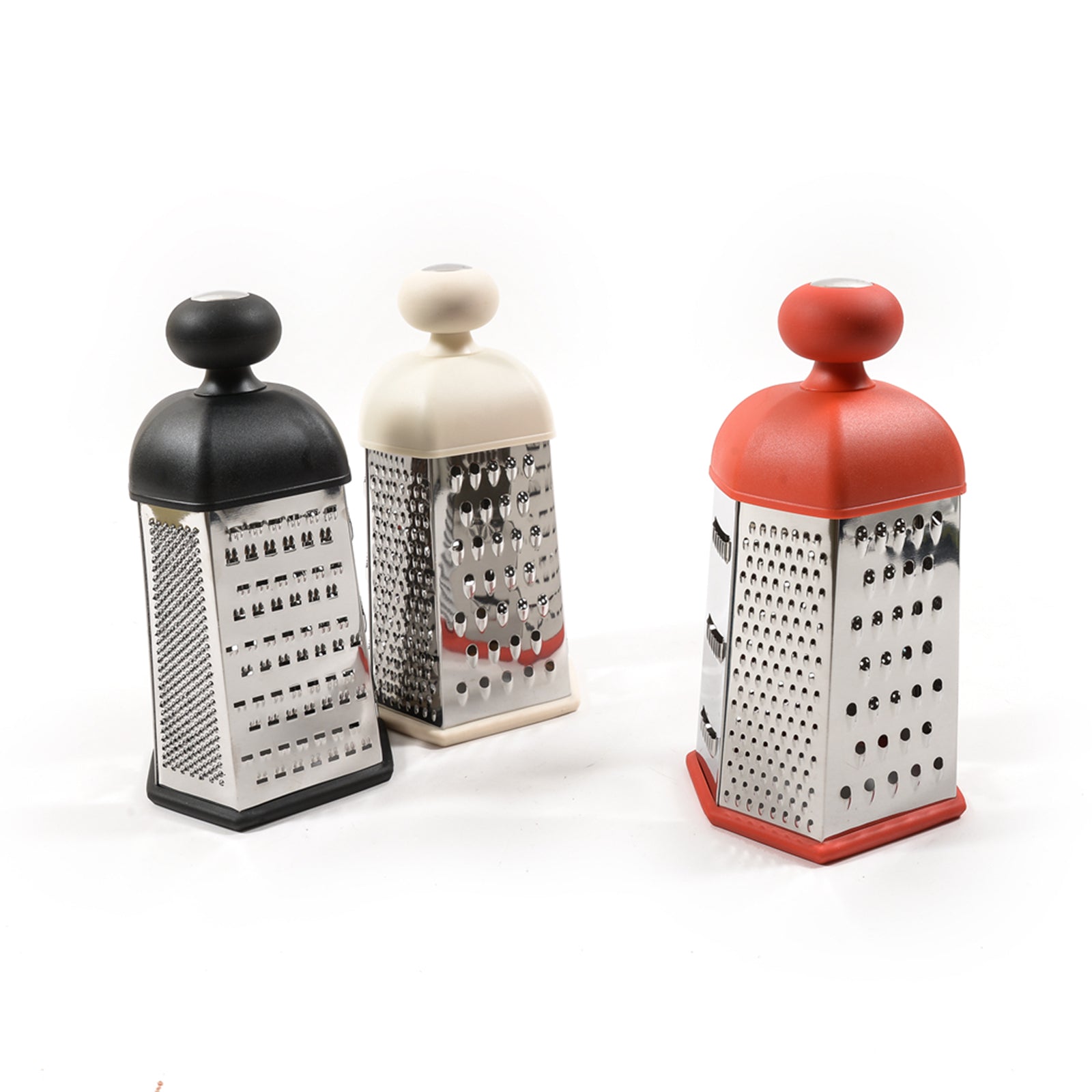 Grattugia multiuso a 6 lati affetta verdure in acciaio con manico in plastica