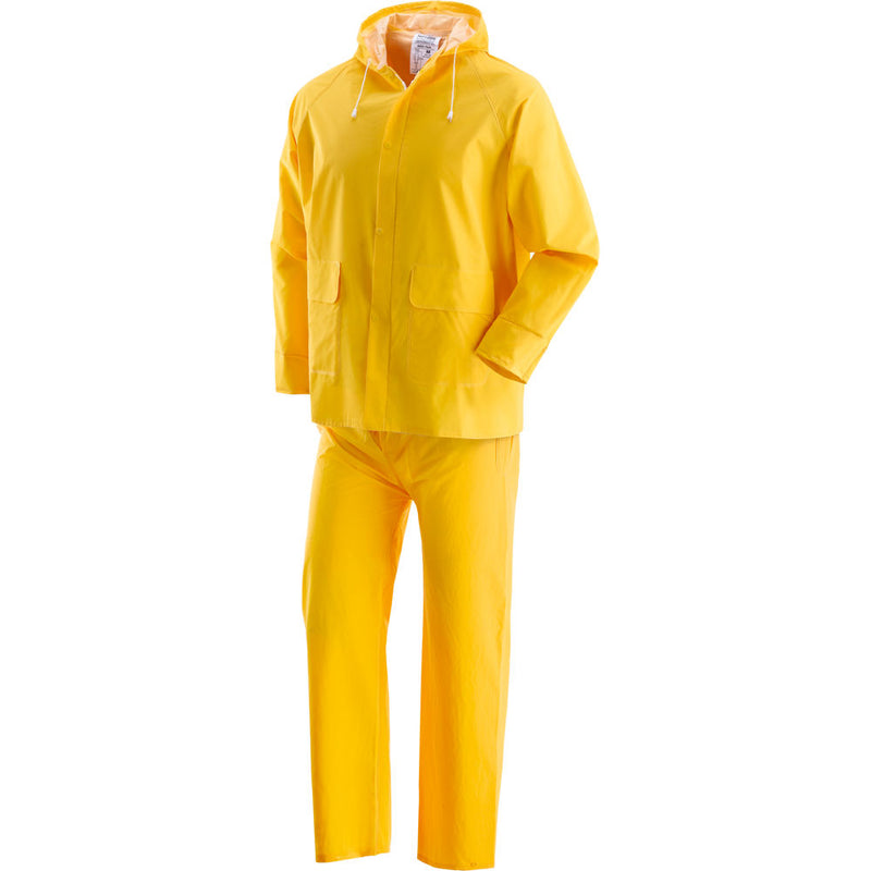 Impermeabile completo "Pluvio" in PVC/PU con supporto 100% poliestere, giacca e pantaloni traspiranti