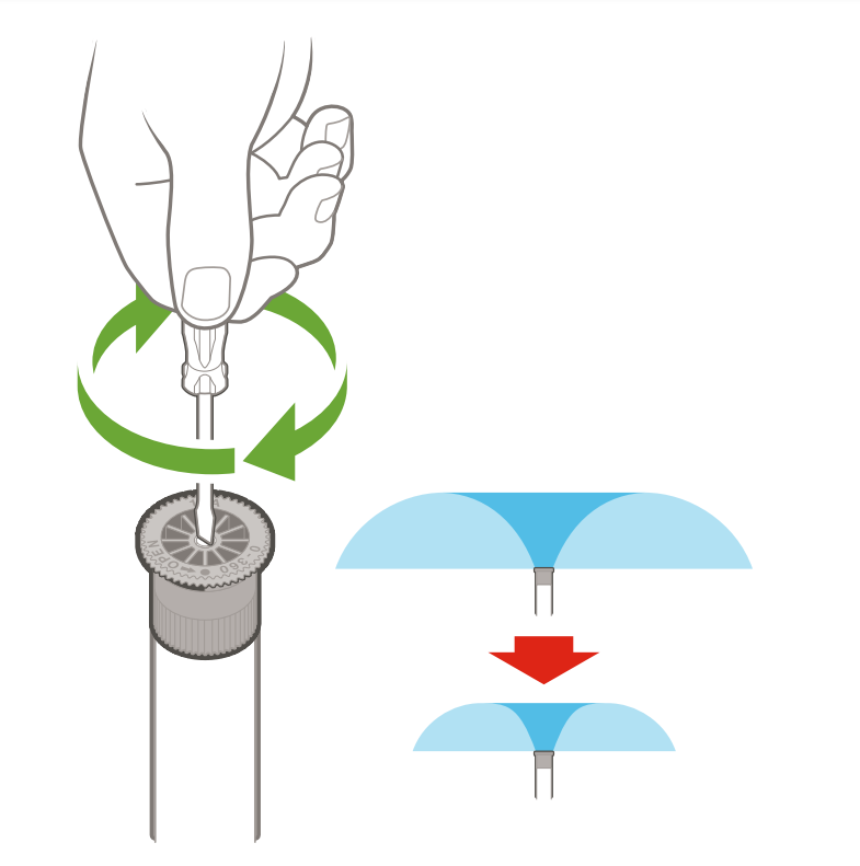 Irrigatore pop-up statico con testina femmina regolabile attacco da 1/2