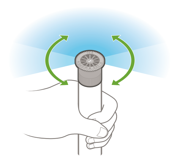 Irrigatore pop-up statico con testina femmina regolabile attacco da 1/2