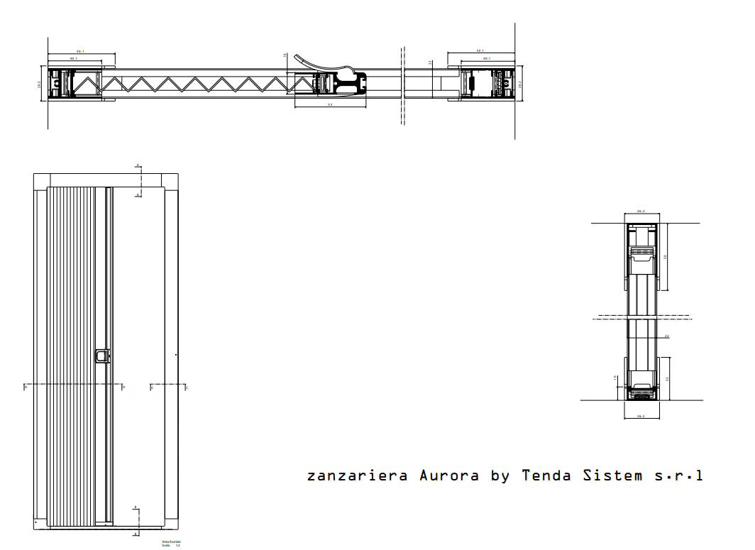 Zanzariera Plissettata su misura ''Aurora'' profilo Bronzo Anodizzato apertura laterale (Made In Italy)