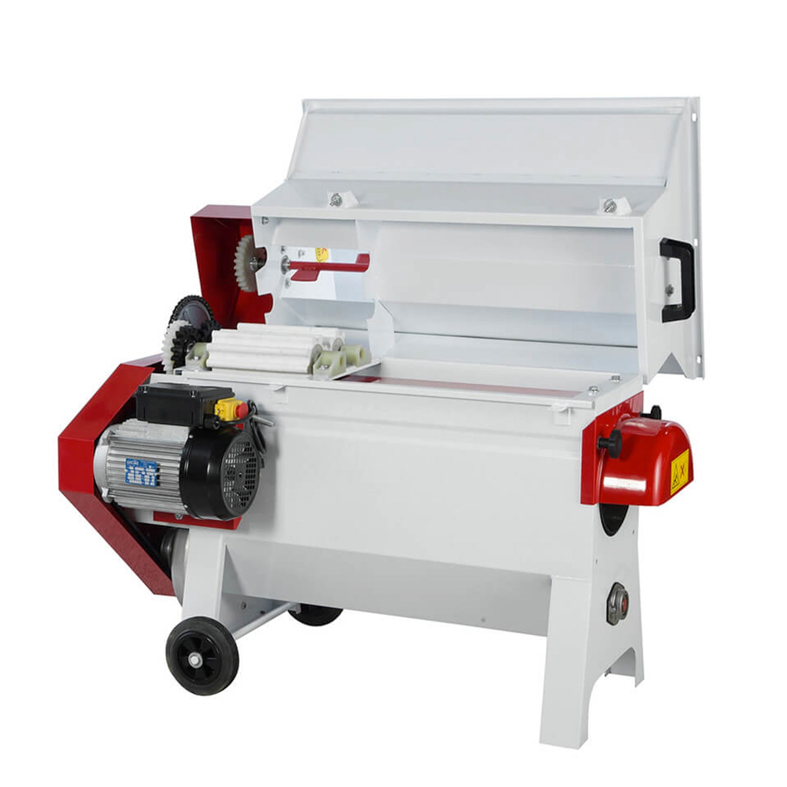 Pigiadiraspatrice apribile con pompa per uva con motore da 2 HP 1500 kg/h