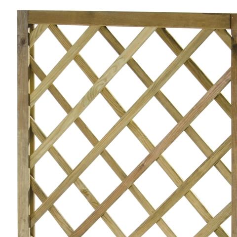 Pannello grigliato "Lasa" rettangolare in legno di pino naturale per recinzioni giardino e terrazzo