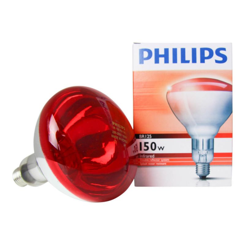 Lampada Riscaldante A Infrarossi 150W E27, Perfetta Per Animali: Cuccioli, Pulcini, Rettili E Pollai.