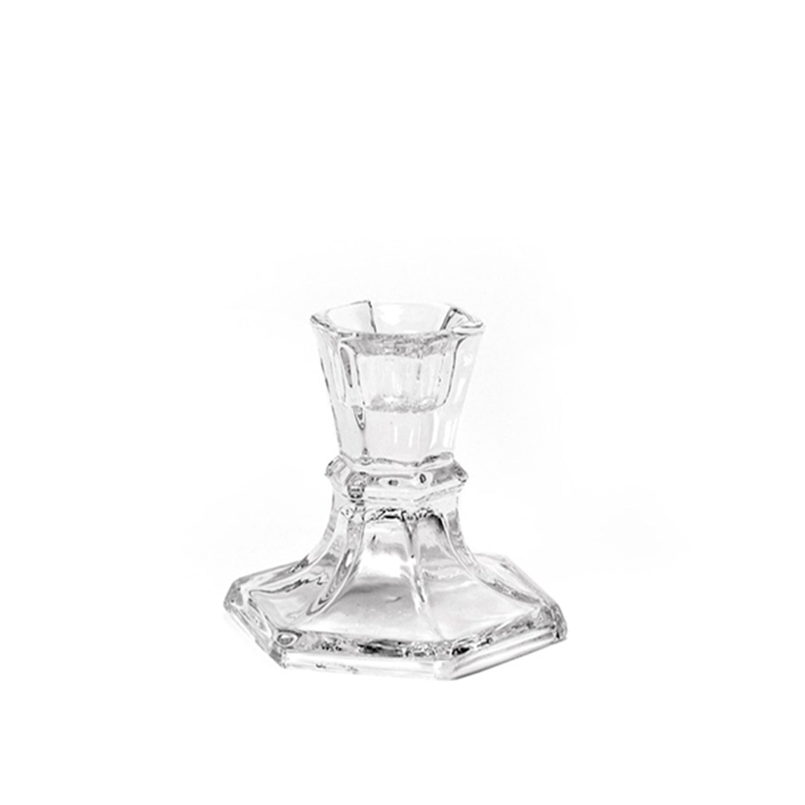 Portacandela 1 posto "Boheme" in cristallo h 8 cm candelabro elegante basso