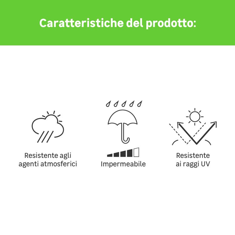 Telo occhiellato antistrappo impermeabile in polietilene Bianco da campeggio 160 gr