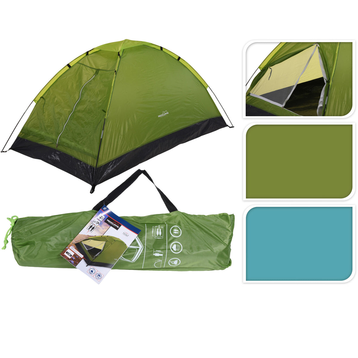 Tenda da campeggio per escursioni 2 posti impermeabile con zanzariera