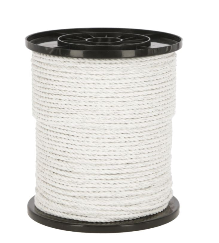 Corda recinto elettrico per cavalli e mucche, fune Bianca Ø 5,5 mm 200 mt