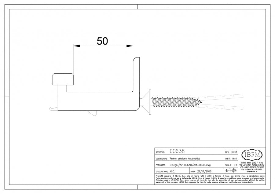 Ferma persiane automatico universale in plastica nera con bloccaggio da muro, aggancio e sgancio automatico, vite e tassello inclusi.