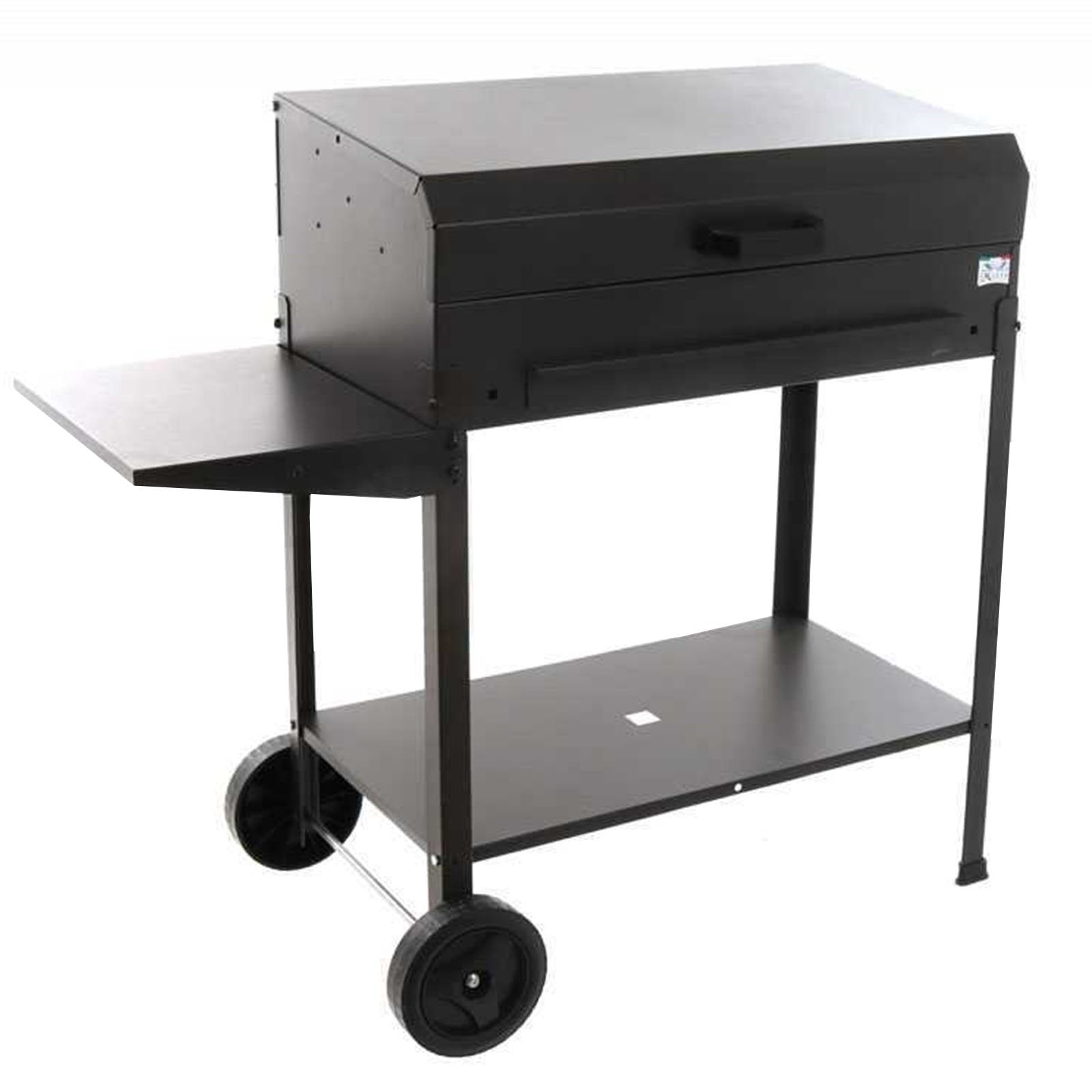 Barbecue a carbonella "Polifemo" griglia regolabile con ruote e tappo "Made in Italy"