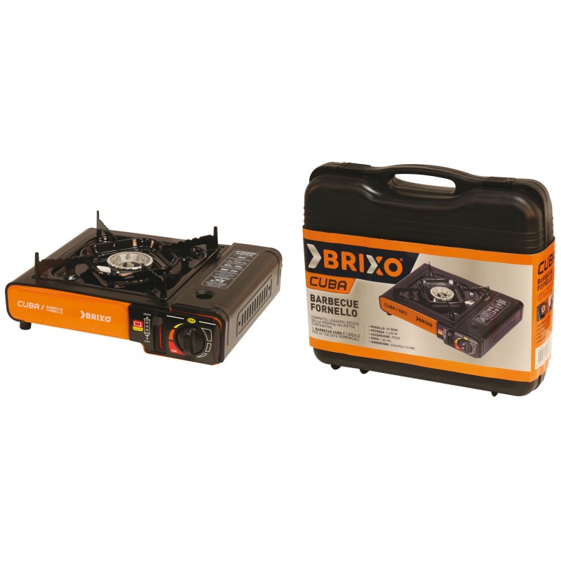 Fornello a gas da campeggio portatile con valigetta 2200 W temperatura regolabile