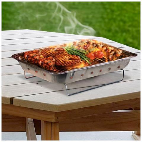 Barbecue monouso con brichetti fornello pronto con accedifuoco 31 x 25 cm