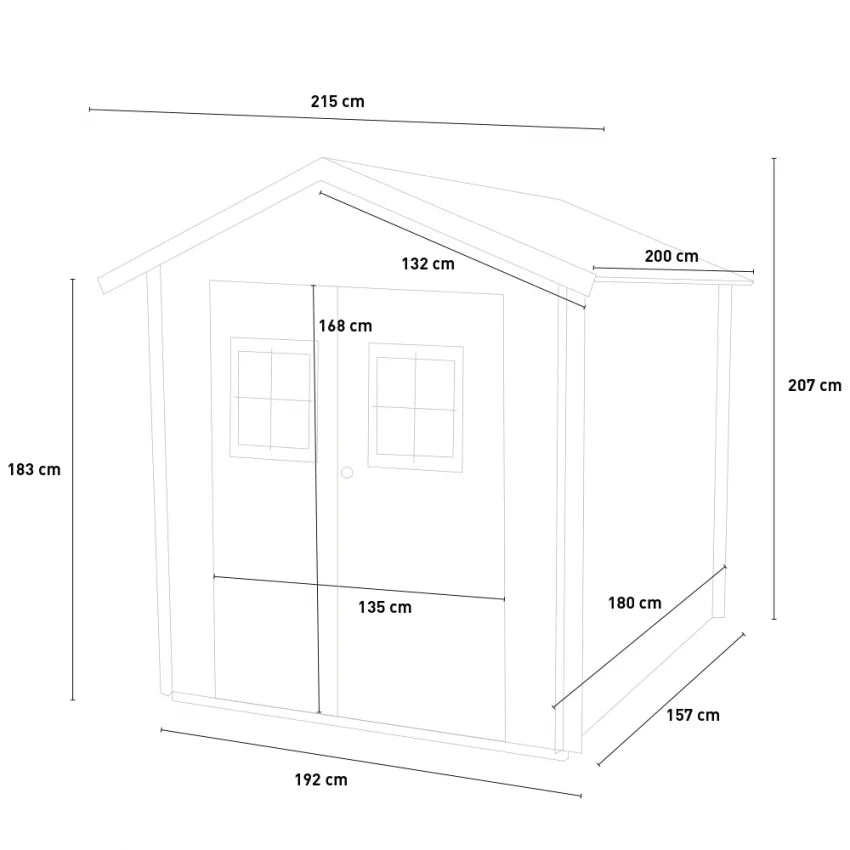 Casetta in legno con doppia porta finestrata deposito da giardino "Made in Italy"