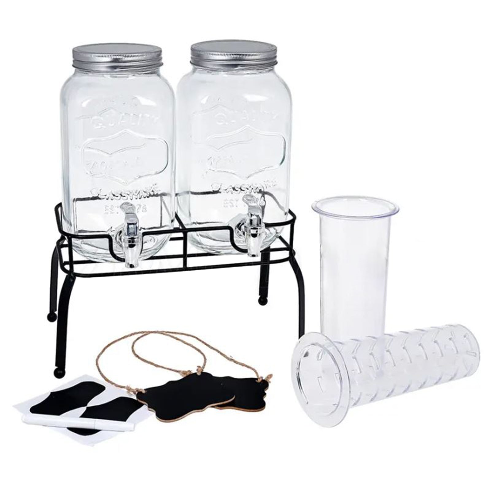 Confezione 3 Caraffe In Vetro Da 1 Litro Con Coperchio – Collo Stretto Per Acqua, Succhi E Bevande – Altezza 26,4 Cm