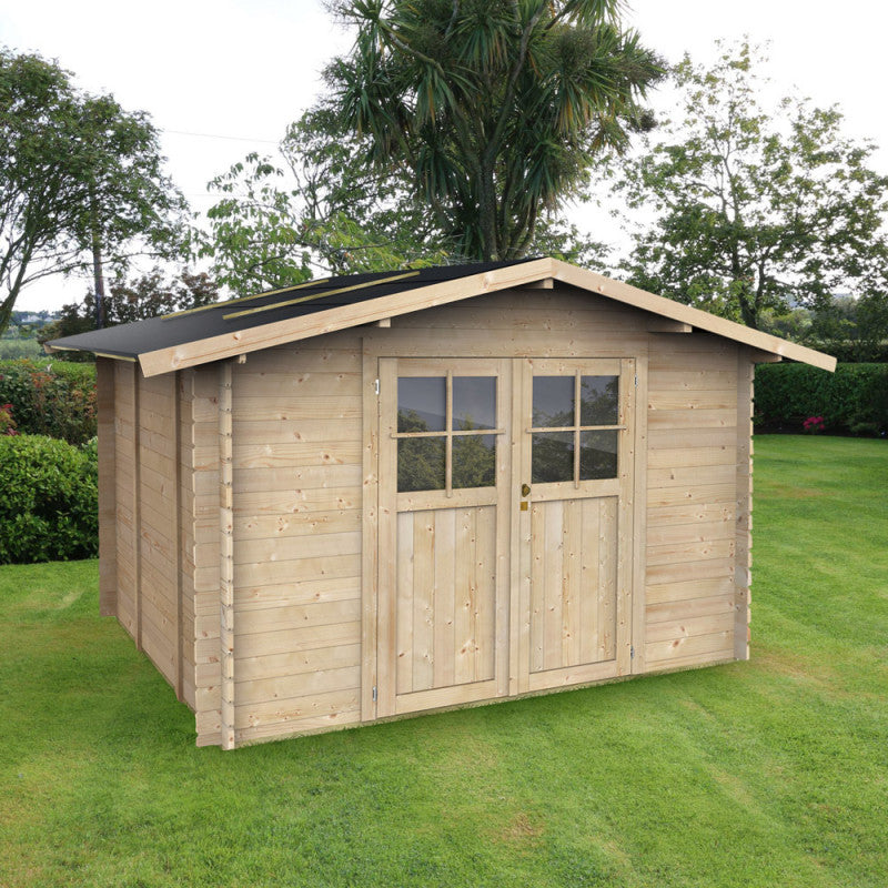 Casetta in legno con doppia porta finestrata deposito da giardino "Made in Italy"