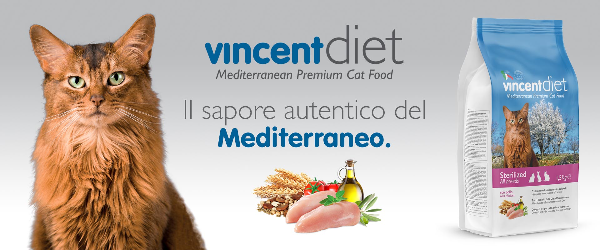 Crocchette Vincent per gatti sterilizzati My Diet 1,5 kg a base di pollo, cereali e verdura