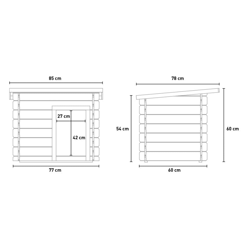 Cuccia per cani in legno di Abete impregnato con tetto apribile "Made in Italy"