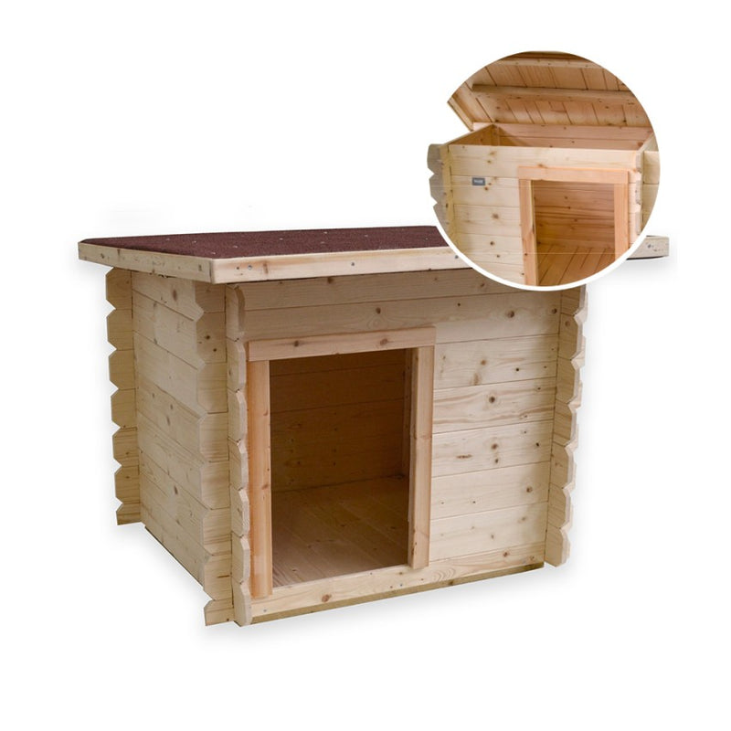 Cuccia per cani in legno di Abete impregnato con tetto apribile "Made in Italy"