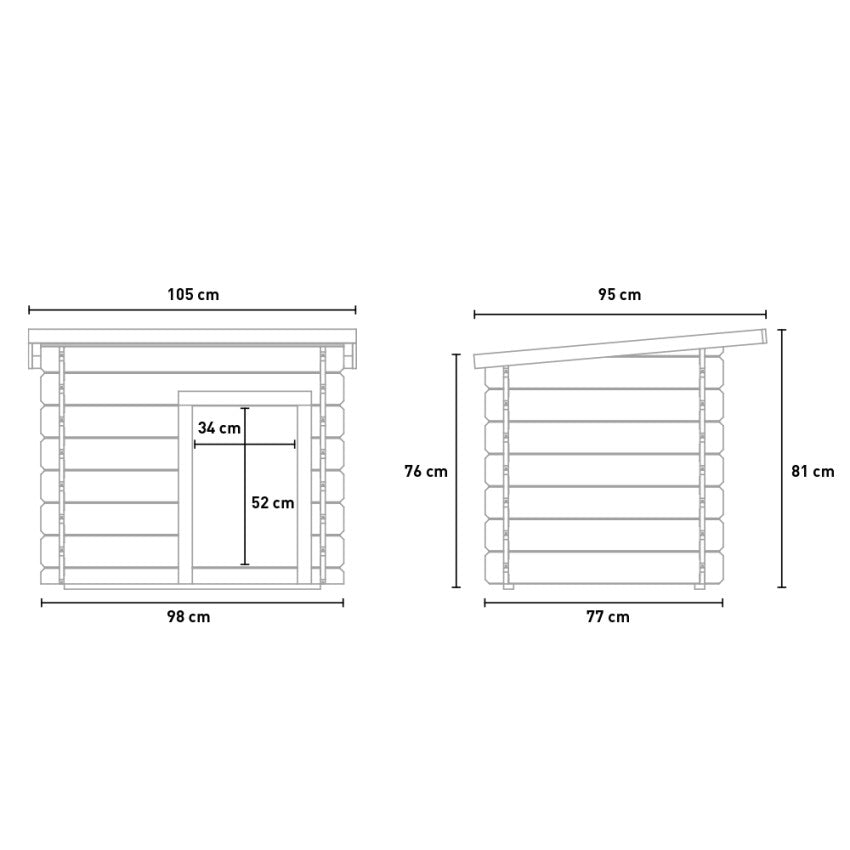 Cuccia per cani in legno di Abete impregnato con tetto apribile "Made in Italy"