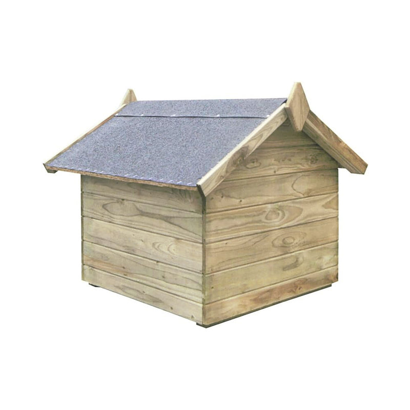 Cuccia per cani "Open" in legno di pino impregnato con tetto apribile
