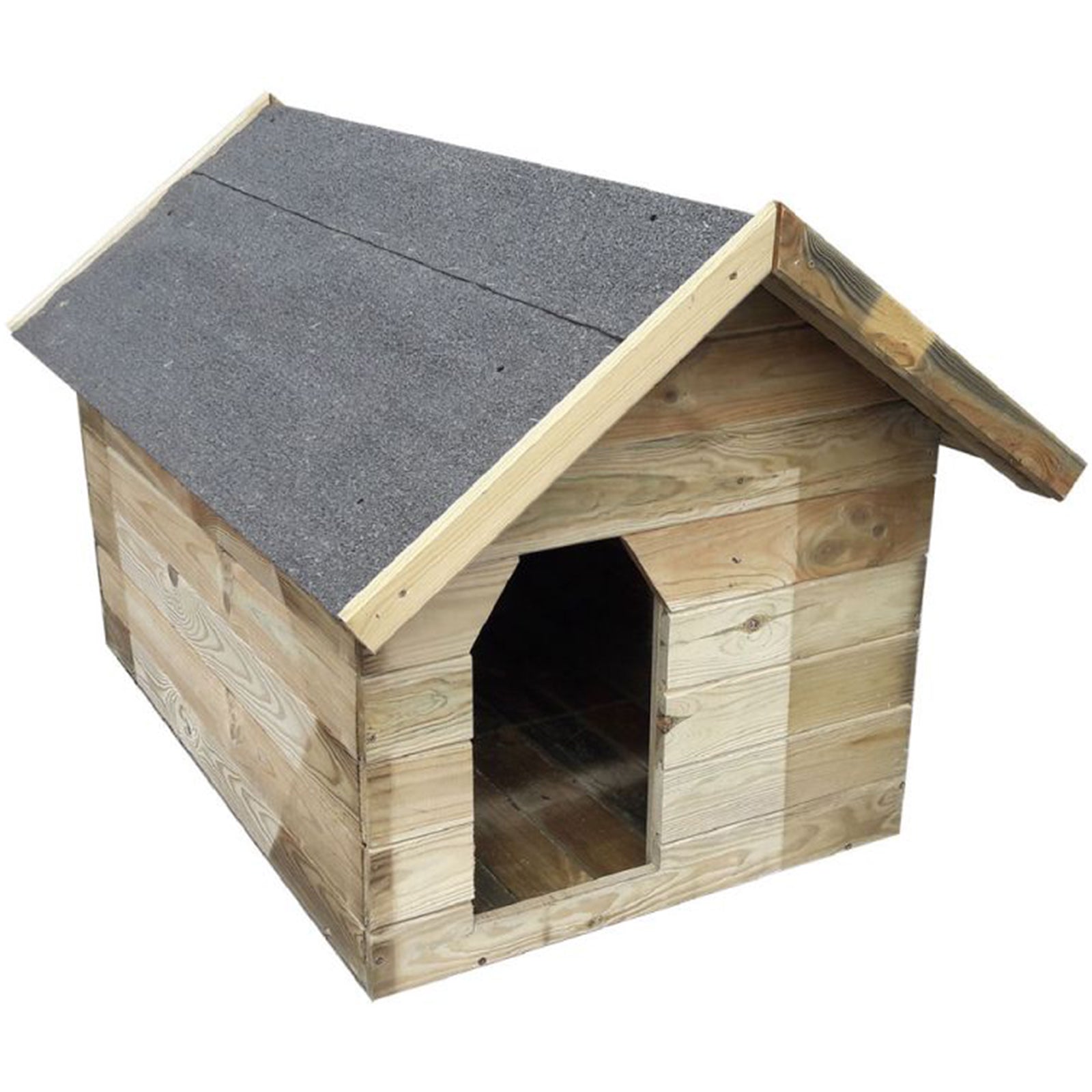 Cuccia per cani "Open" in legno di pino impregnato con tetto apribile