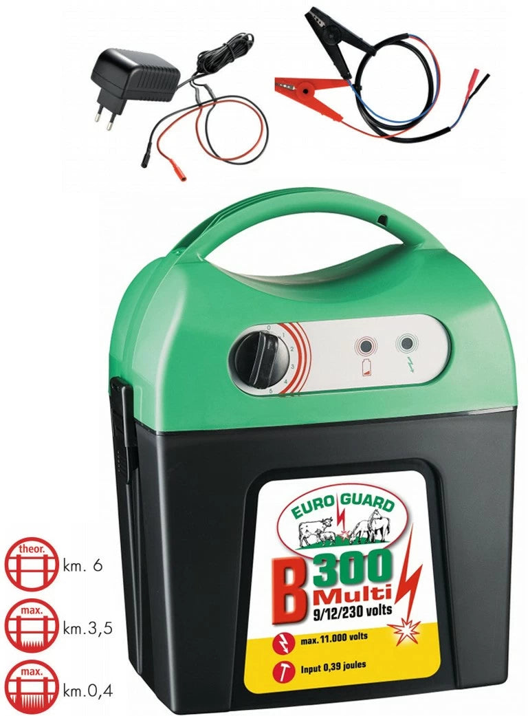 Elettrificatore recinto elettrico per Bovini ed Equini "B300 Multi" 9/12/230 V