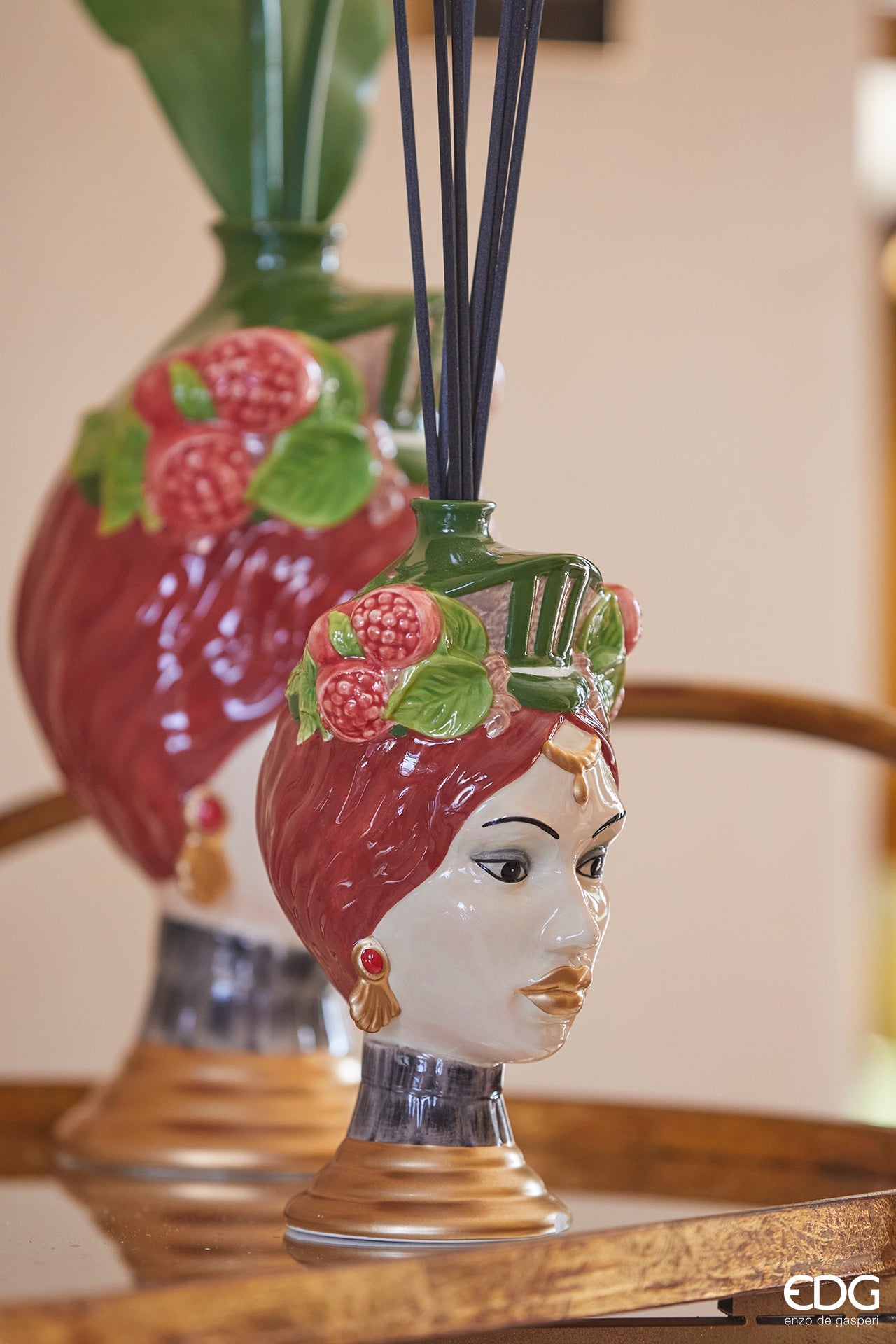 Profumatore per ambienti testa di Caltagirone "Sicily" diffusore di oli essenziali e fragranze