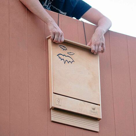 Casetta in legno rifugio per pipistrelli antizanzare naturale h 67 cm