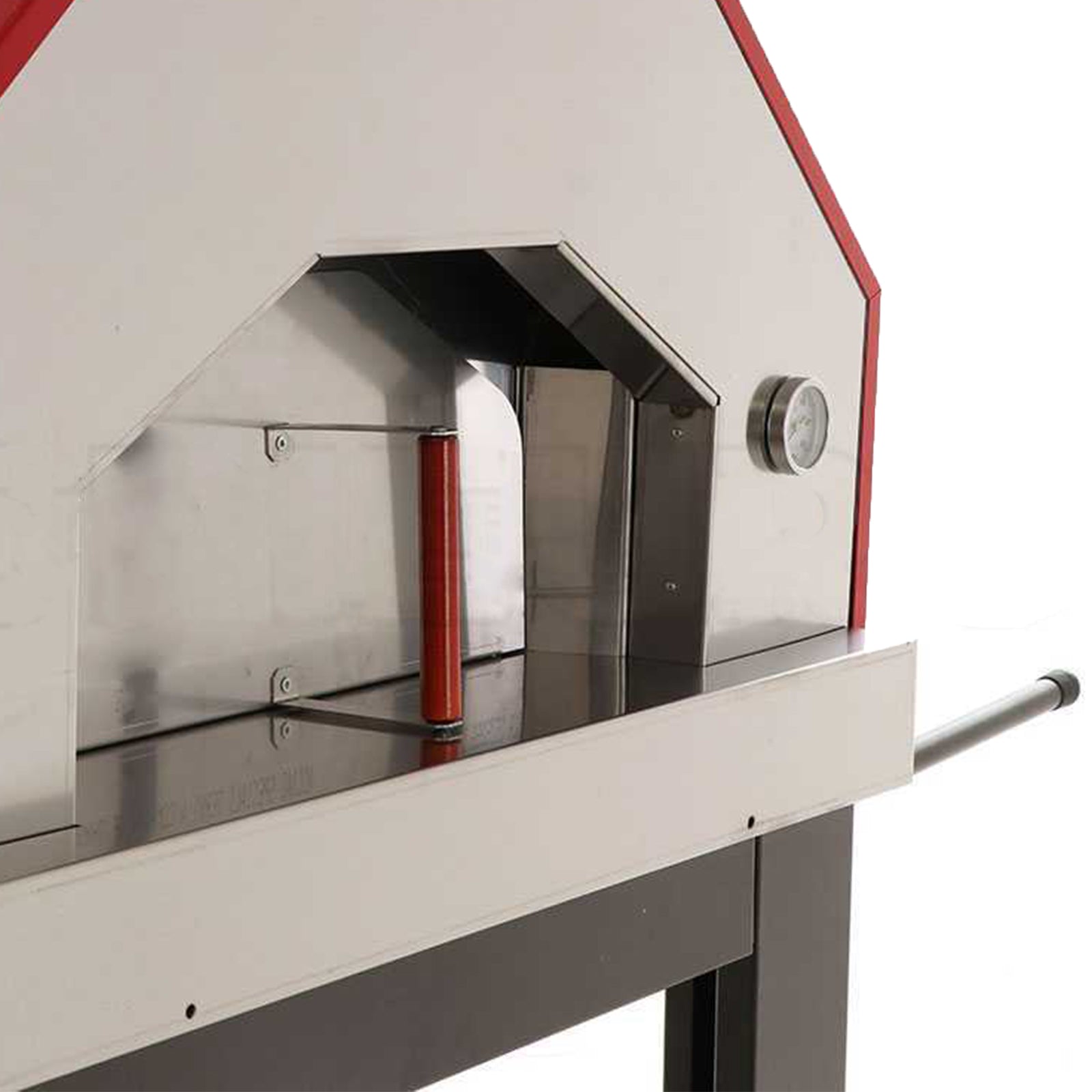 Forno a legna per pizze in acciaio inox cottura diretta da esterno con ruote "Made in Italy"