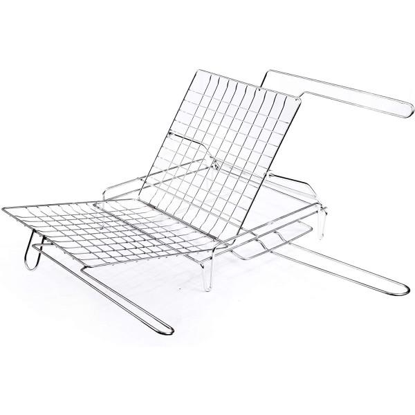 Graticola per barbecue girevole, griglia in acciaio a barre con piedini alta qualità "Made in Italy"