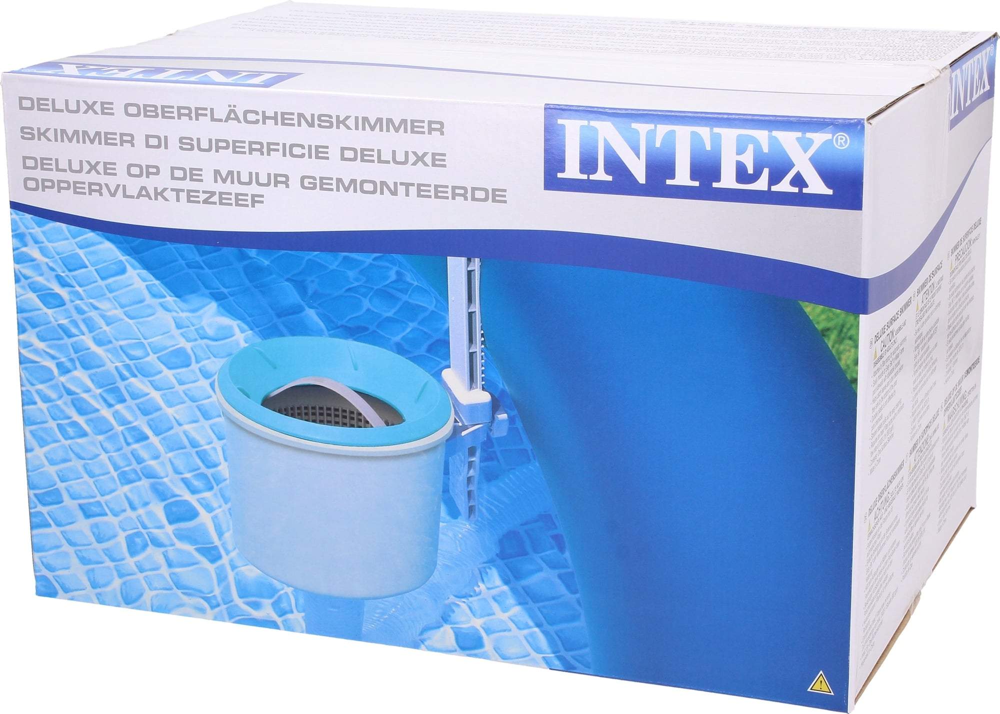 Skimmer di superficie raccolta foglie e dispenser cloro per piscina con struttura e ciambella