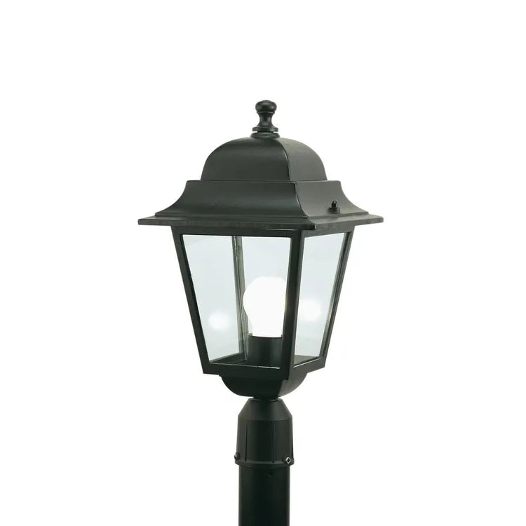 Lanterna per palo "Quadrata" lampada da esterno Nera in alluminio 100 w