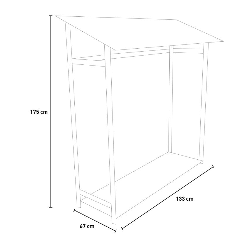 Legnaia con grigliato in legno di Conifera da giardino "Made in Italy"
