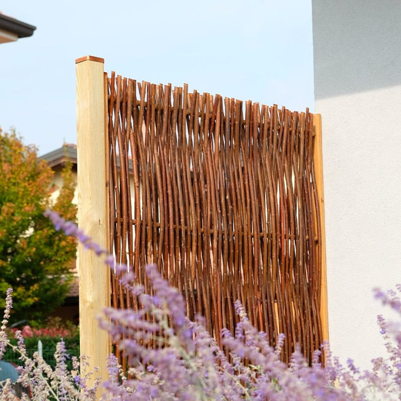 Pannello grigliato in legno di nocciolo intrecciato barriera per recinzioni 90 x h 180 cm