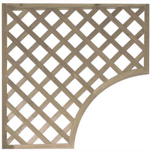 Pannello grigliato "Patio" Semi Arco in legno tropicale naturale per recinzioni giardino e terrazzo