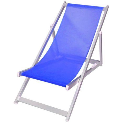 Sedia a sdraio in alluminio e Texilene Blu da giardino e piscina regolabile in 4 posizioni