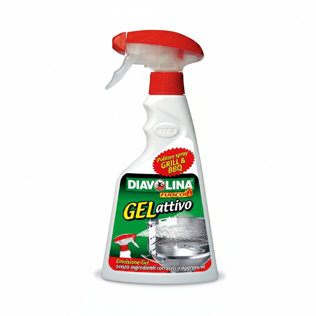 Sgrassante gel attivo "Diavolina" pulitore per grill e barbecue da 500 ml