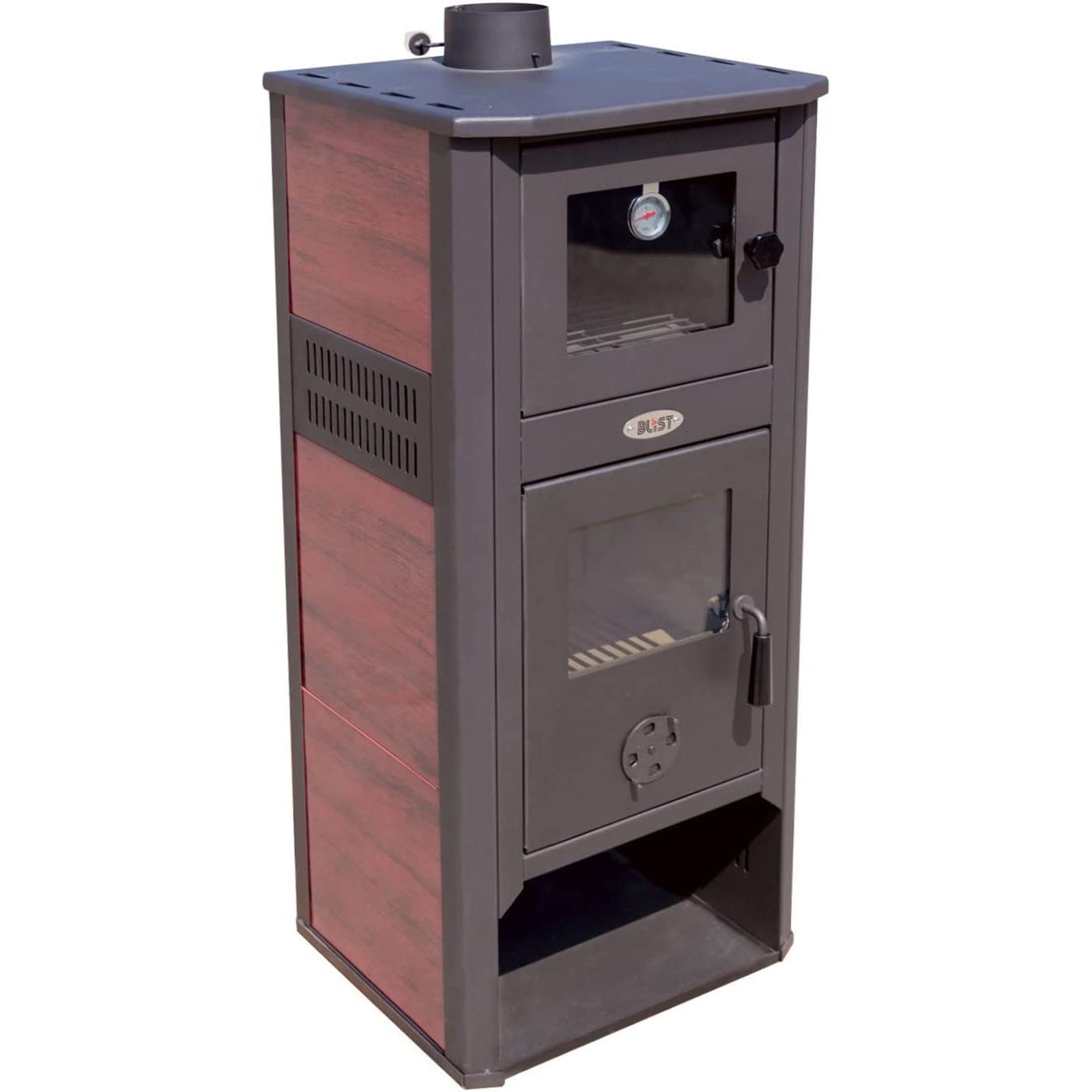 Stufa a legna "Ambassador" 13 kw con forno in acciaio verniciato h 116 cm