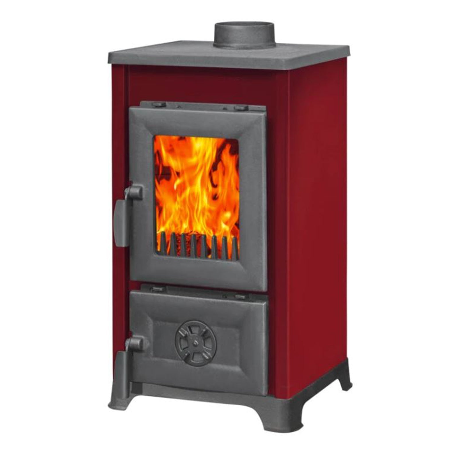 Stufa a legna "Karusel" 6,9 kW in acciaio verniciato caminetto h 80 cm