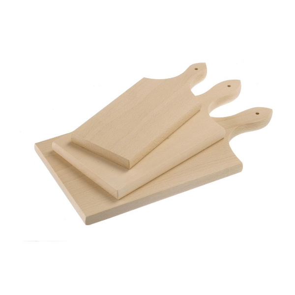 Tagliere rettangolare da portata con manico in legno di faggio per alimenti