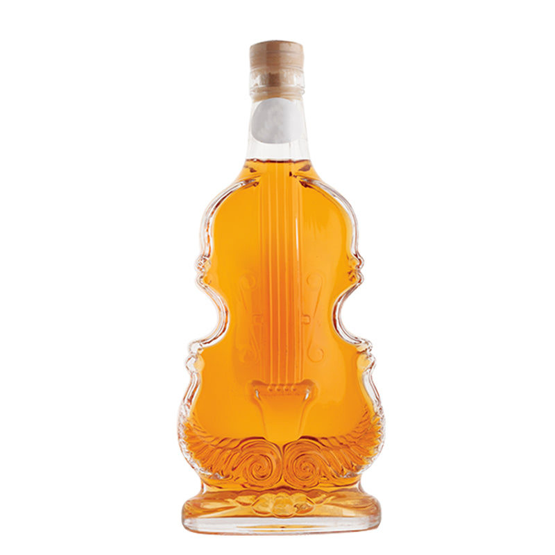 Bottiglia per distillati e liquori in vetro modello "Violino" da 500 mL