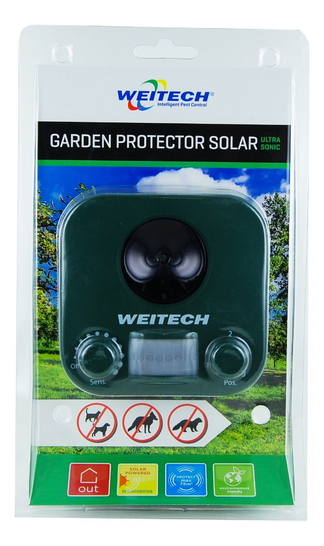 Repellente ultrasuoni per Cani, Gatti e Volpi a batteria con ricarica solare 75 mtq